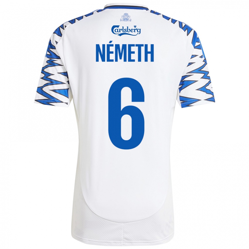 Niño Camiseta Hunor Németh #6 Blanco Azul Cielo 1ª Equipación 2024/25 La Camisa México