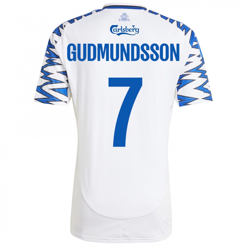 Niño Camiseta Galdur Gudmundsson #7 Blanco Azul Cielo 1ª Equipación 2024/25 La Camisa México