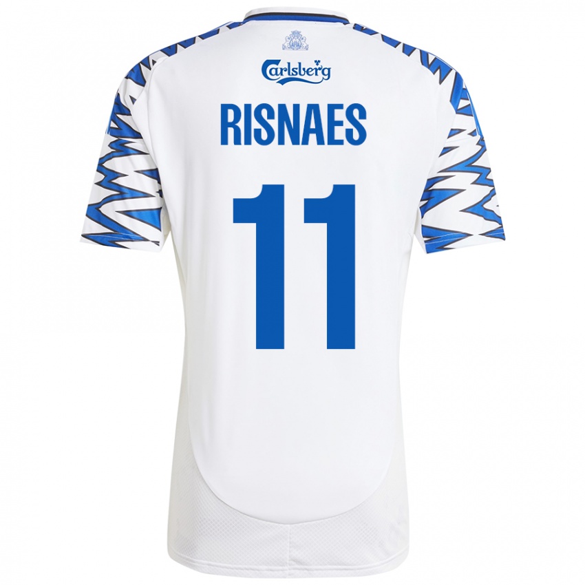 Niño Camiseta Roberto Risnaes #11 Blanco Azul Cielo 1ª Equipación 2024/25 La Camisa México