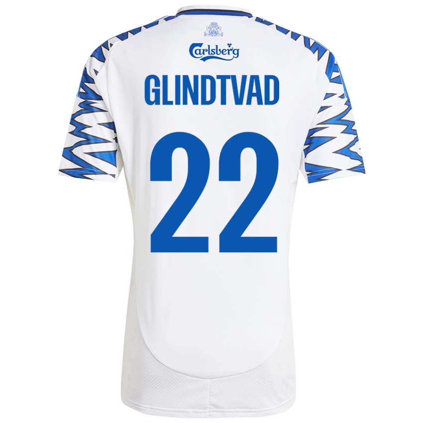 Niño Camiseta William Glindtvad #22 Blanco Azul Cielo 1ª Equipación 2024/25 La Camisa México