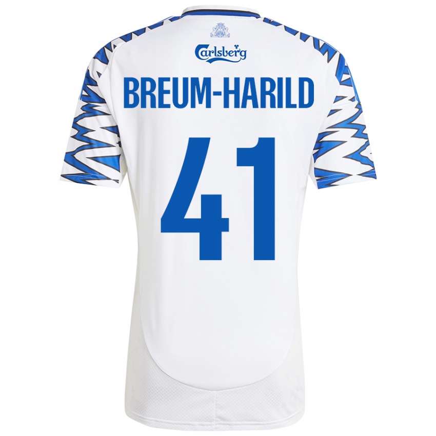 Niño Camiseta Tobias Breum-Harild #41 Blanco Azul Cielo 1ª Equipación 2024/25 La Camisa México