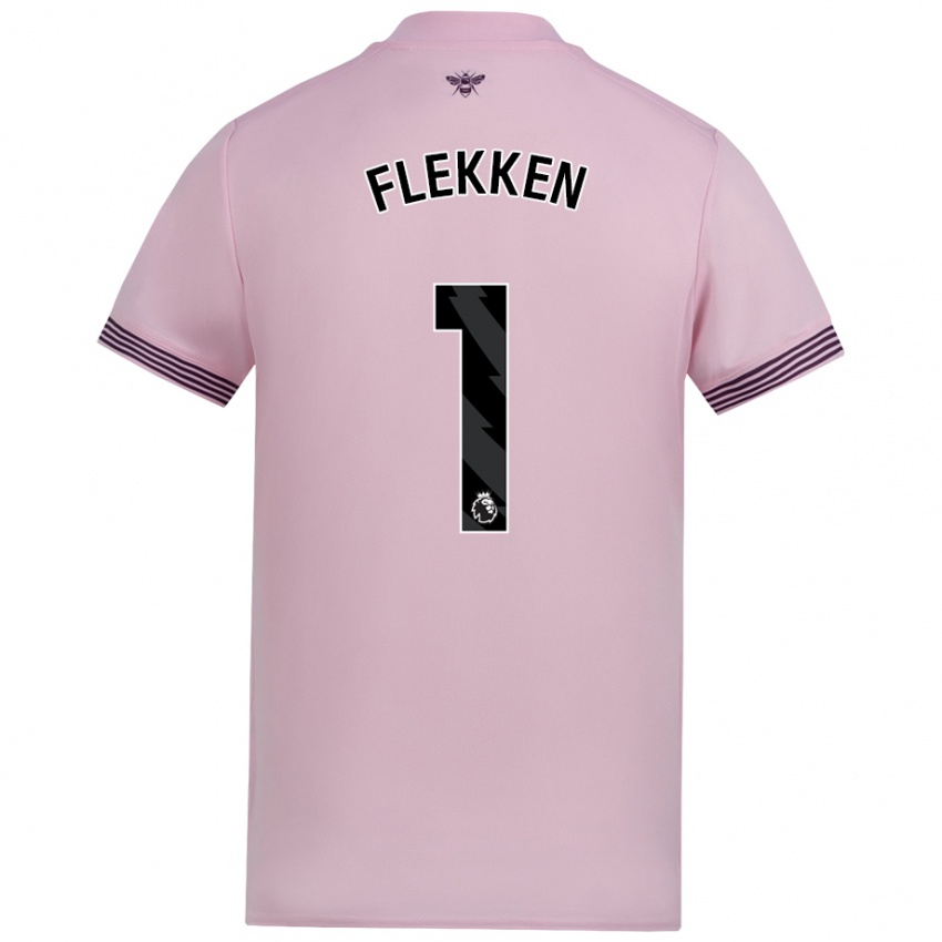 Niño Camiseta Mark Flekken #1 Rosa 2ª Equipación 2024/25 La Camisa México