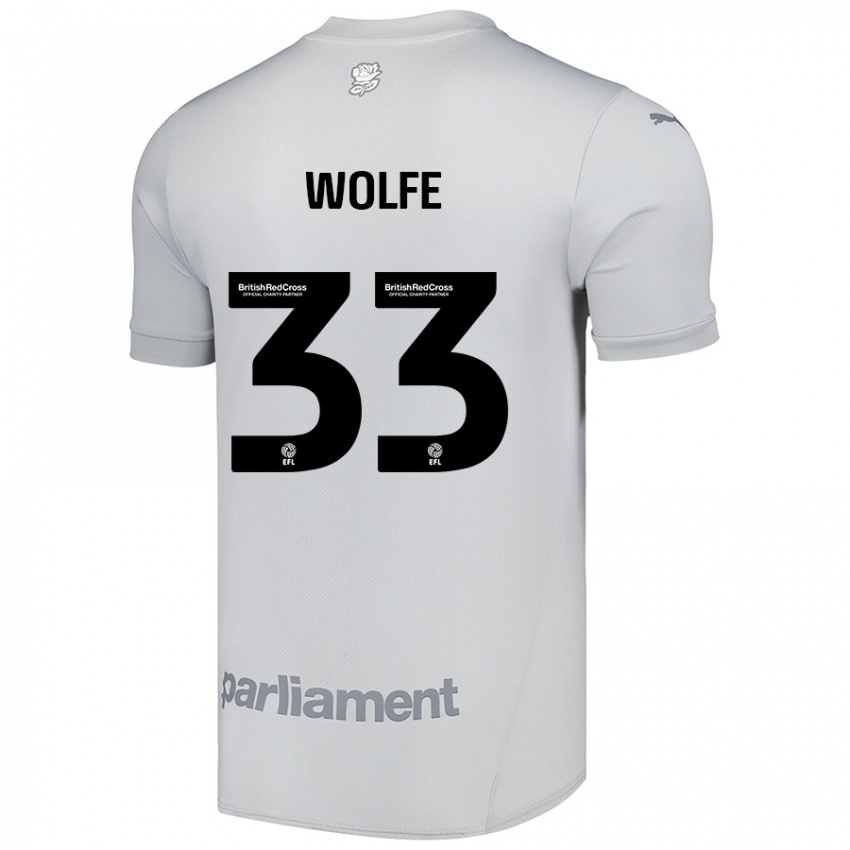 Niño Camiseta Matty Wolfe #33 Gris Plata 2ª Equipación 2024/25 La Camisa México