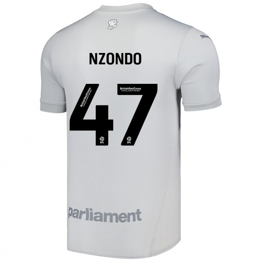 Niño Camiseta Emmaisa Nzondo #47 Gris Plata 2ª Equipación 2024/25 La Camisa México