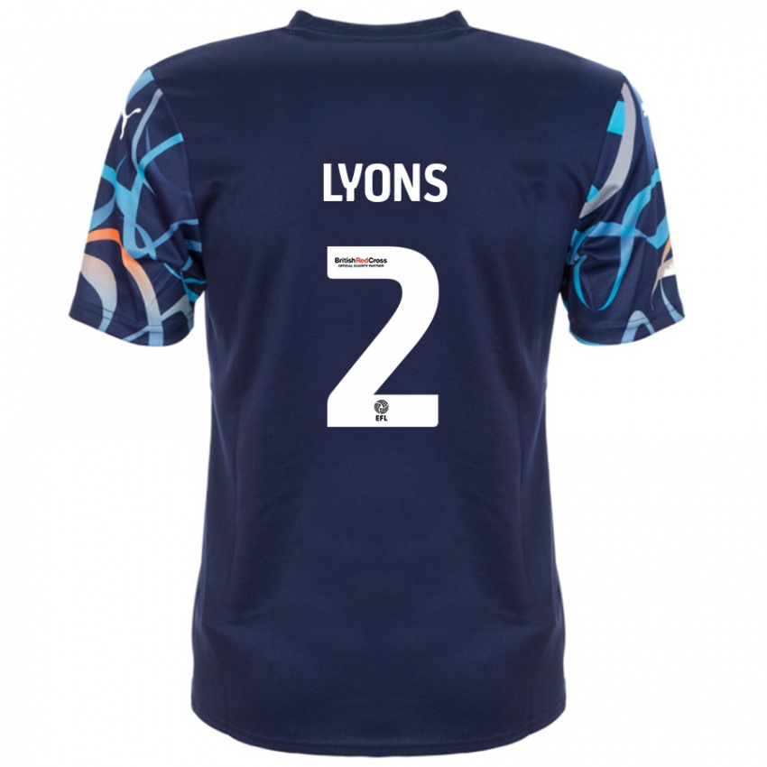 Niño Camiseta Andy Lyons #2 Azul Marino 2ª Equipación 2024/25 La Camisa México