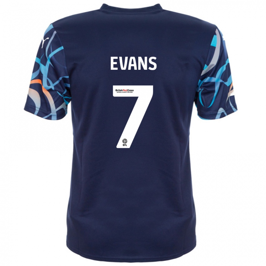 Niño Camiseta Lee Evans #7 Azul Marino 2ª Equipación 2024/25 La Camisa México