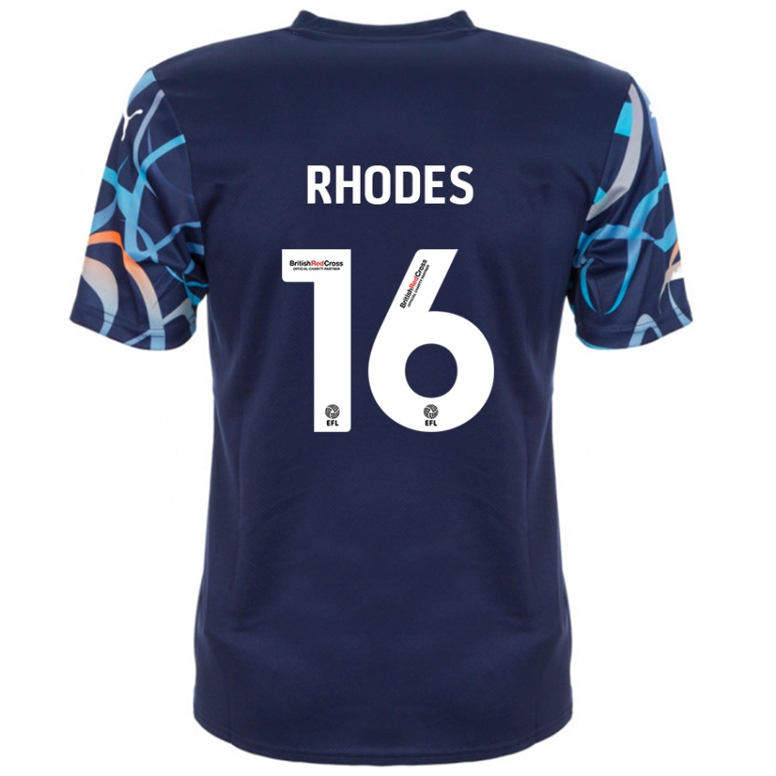 Niño Camiseta Jordan Rhodes #16 Azul Marino 2ª Equipación 2024/25 La Camisa México