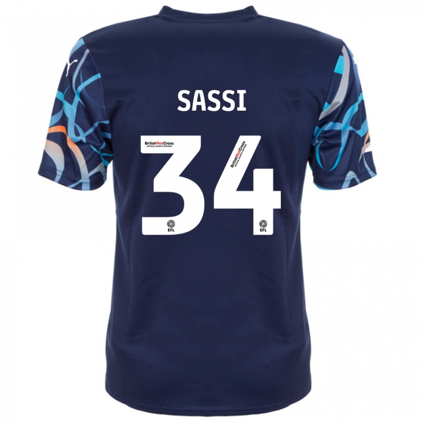 Niño Camiseta Dan Sassi #34 Azul Marino 2ª Equipación 2024/25 La Camisa México