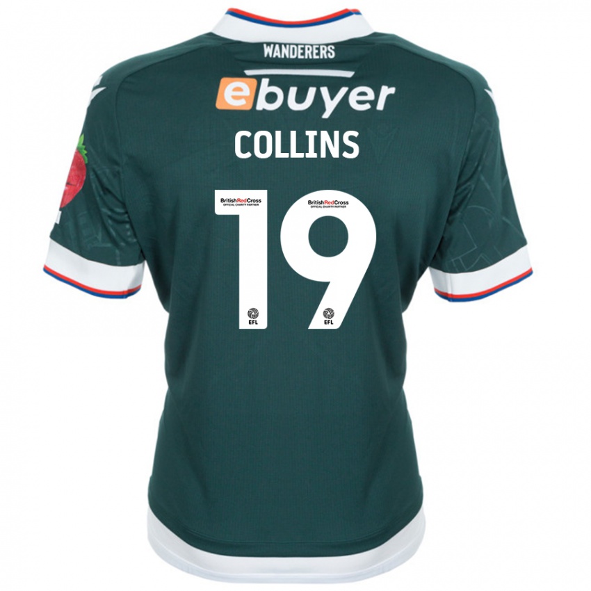 Niño Camiseta Aaron Collins #19 Verde Oscuro 2ª Equipación 2024/25 La Camisa México