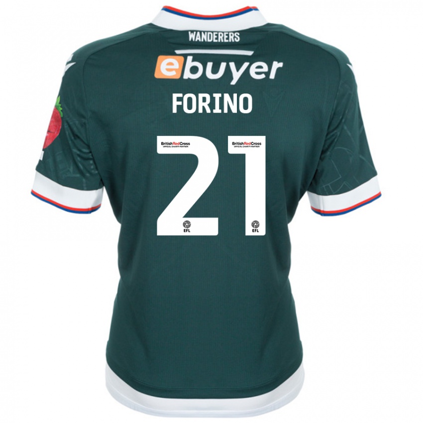 Niño Camiseta Chris Forino #21 Verde Oscuro 2ª Equipación 2024/25 La Camisa México