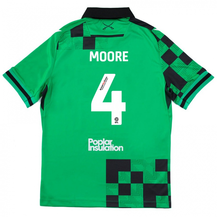 Niño Camiseta Taylor Moore #4 Verde Negro 2ª Equipación 2024/25 La Camisa México