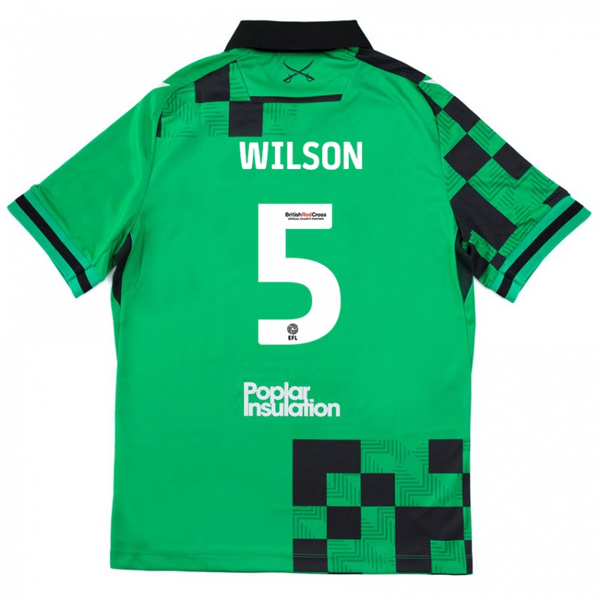 Niño Camiseta James Wilson #5 Verde Negro 2ª Equipación 2024/25 La Camisa México