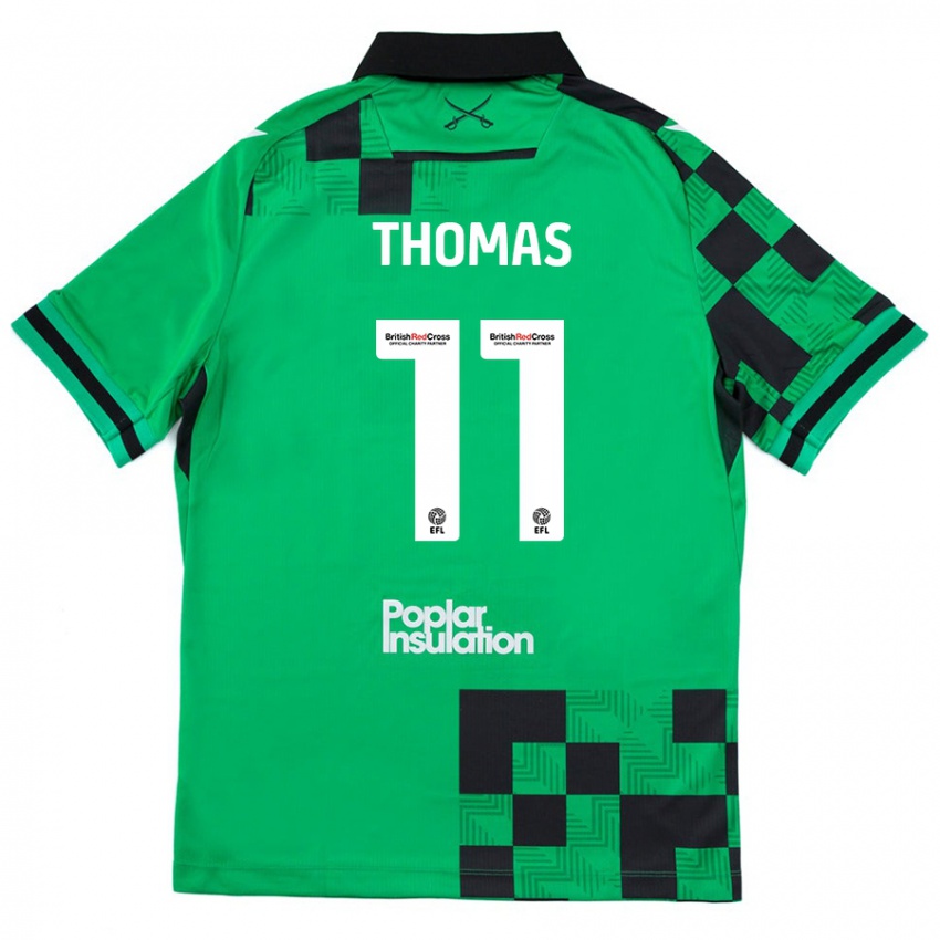 Niño Camiseta Luke Thomas #11 Verde Negro 2ª Equipación 2024/25 La Camisa México