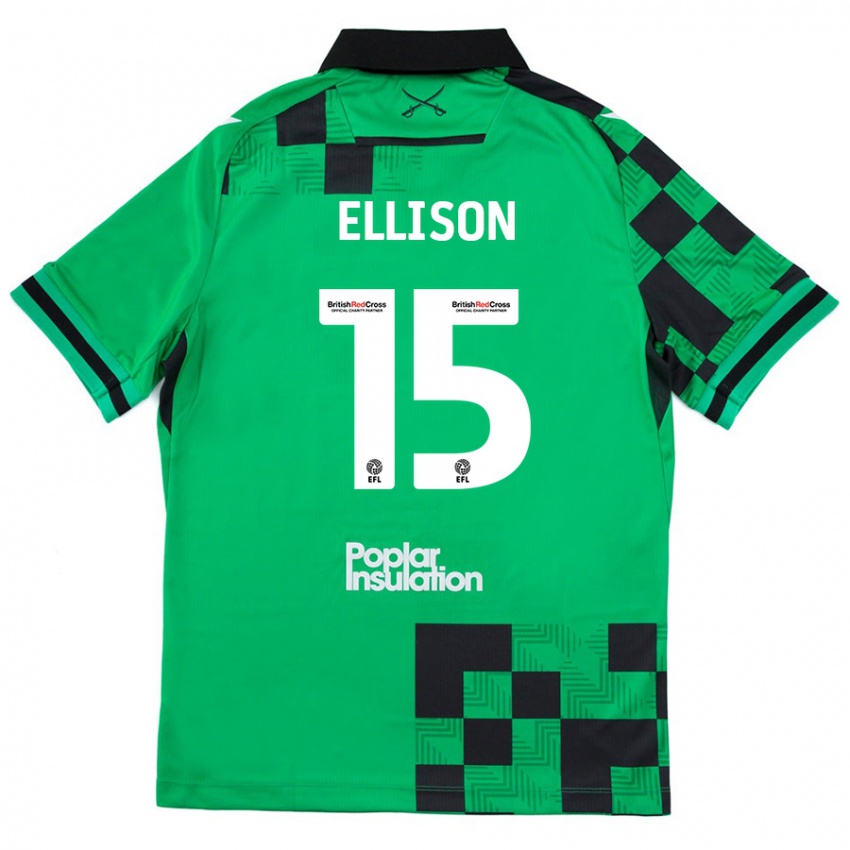 Niño Camiseta Dan Ellison #15 Verde Negro 2ª Equipación 2024/25 La Camisa México