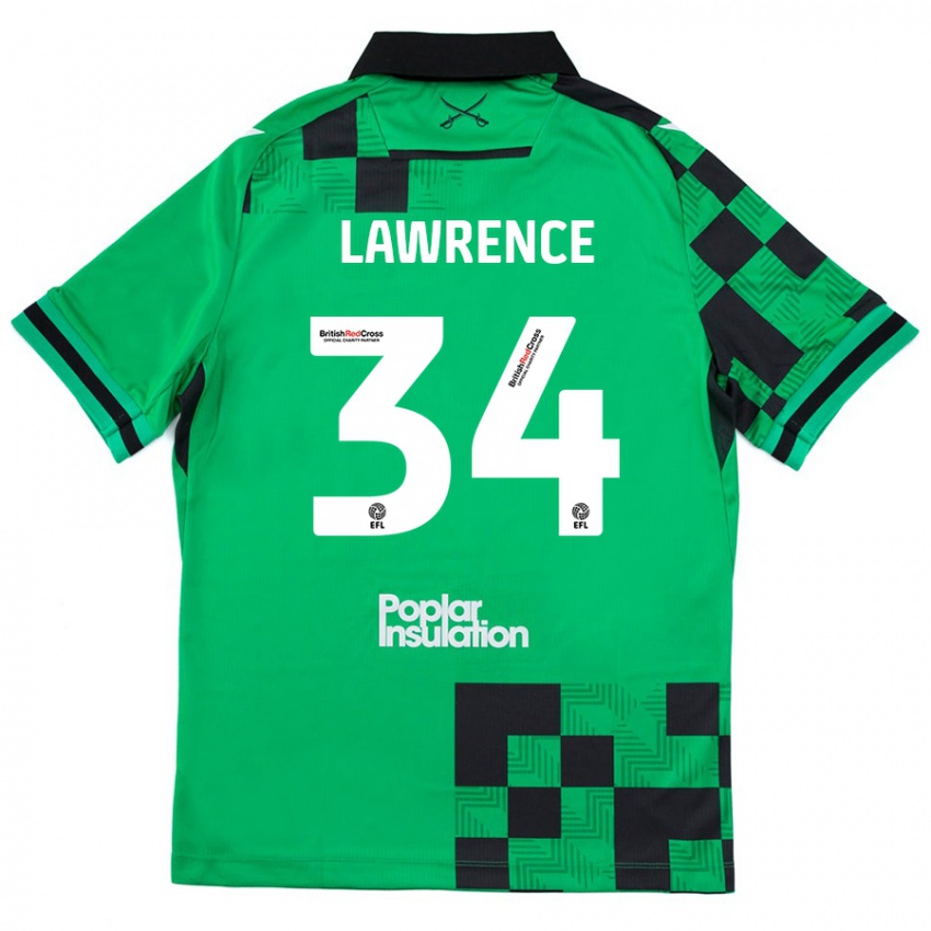 Niño Camiseta Jerry Lawrence #34 Verde Negro 2ª Equipación 2024/25 La Camisa México