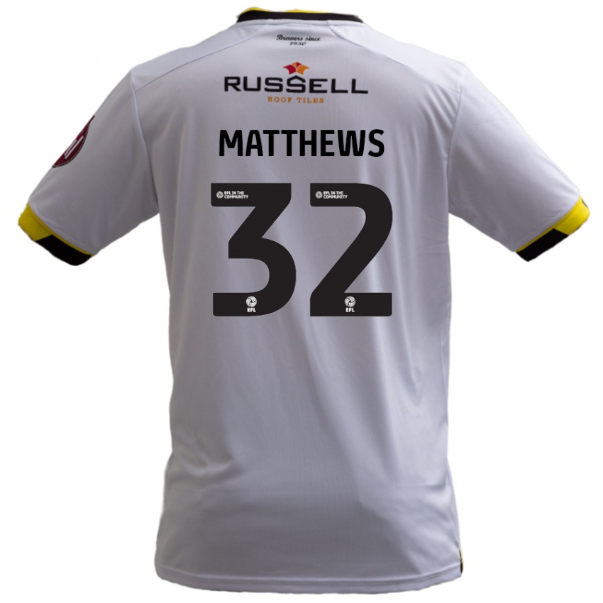 Niño Camiseta Daniel Matthews #32 Blanco 2ª Equipación 2024/25 La Camisa México