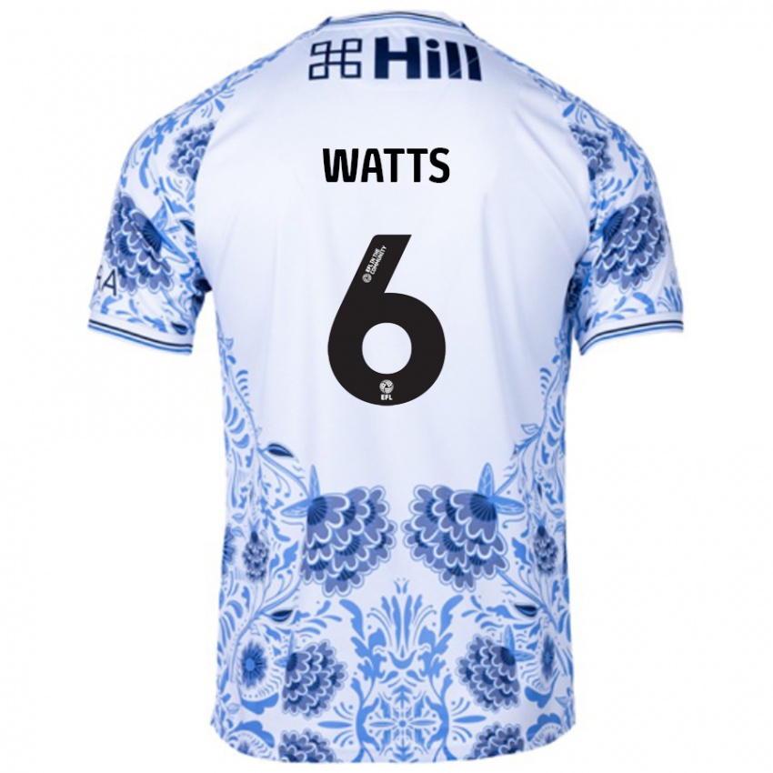 Niño Camiseta Kell Watts #6 Blanco Azul 2ª Equipación 2024/25 La Camisa México