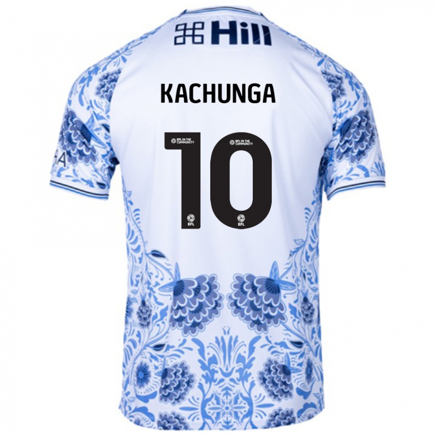 Niño Camiseta Elias Kachunga #10 Blanco Azul 2ª Equipación 2024/25 La Camisa México