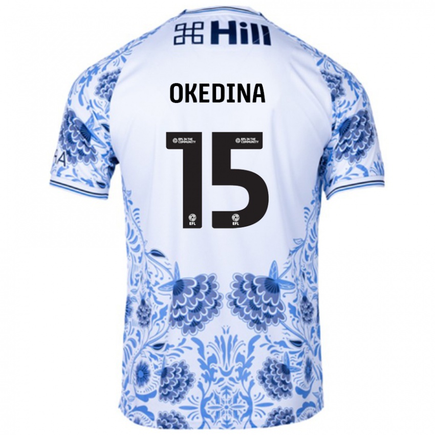 Niño Camiseta Jubril Okedina #15 Blanco Azul 2ª Equipación 2024/25 La Camisa México