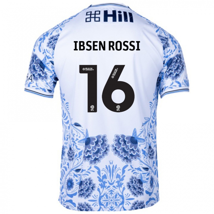 Niño Camiseta Zeno Ibsen Rossi #16 Blanco Azul 2ª Equipación 2024/25 La Camisa México