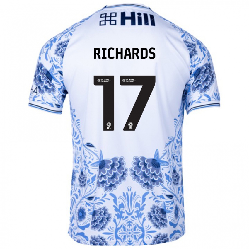 Niño Camiseta Taylor Richards #17 Blanco Azul 2ª Equipación 2024/25 La Camisa México