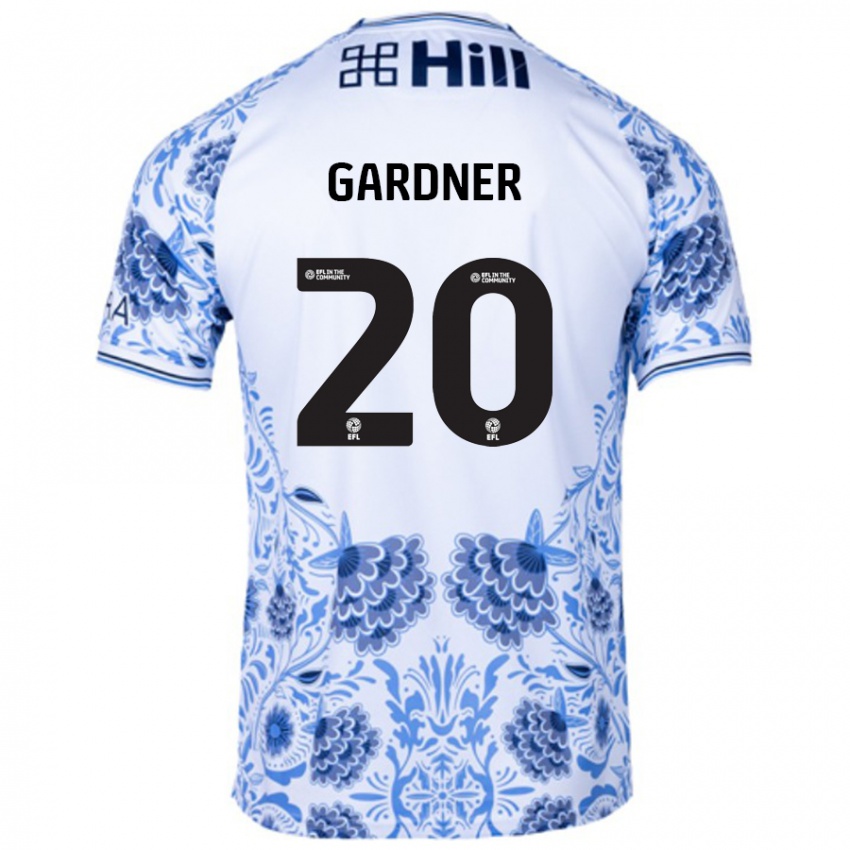 Niño Camiseta Gary Gardner #20 Blanco Azul 2ª Equipación 2024/25 La Camisa México