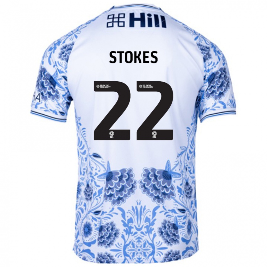 Niño Camiseta Josh Stokes #22 Blanco Azul 2ª Equipación 2024/25 La Camisa México