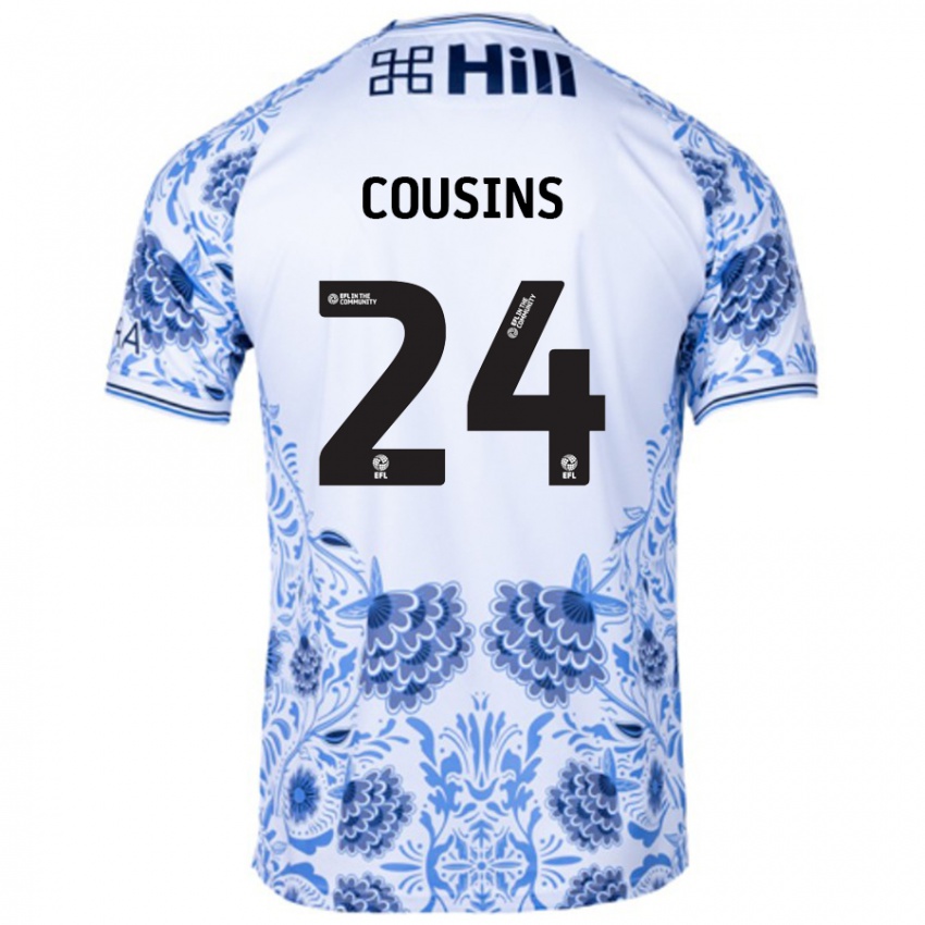 Niño Camiseta Jordan Cousins #24 Blanco Azul 2ª Equipación 2024/25 La Camisa México