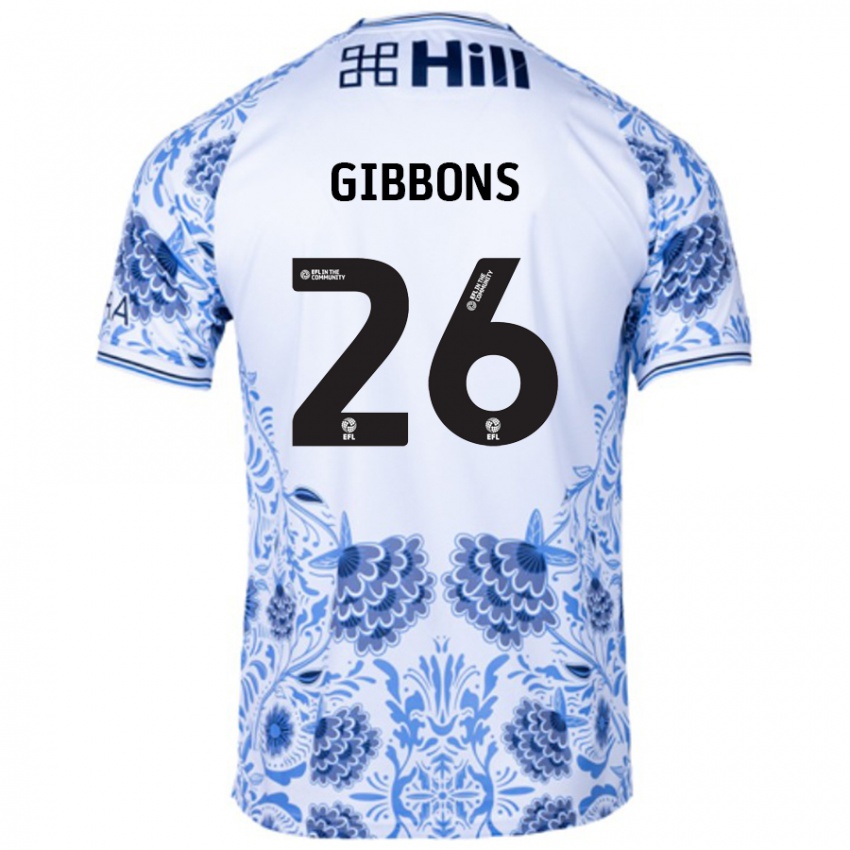 Niño Camiseta James Gibbons #26 Blanco Azul 2ª Equipación 2024/25 La Camisa México