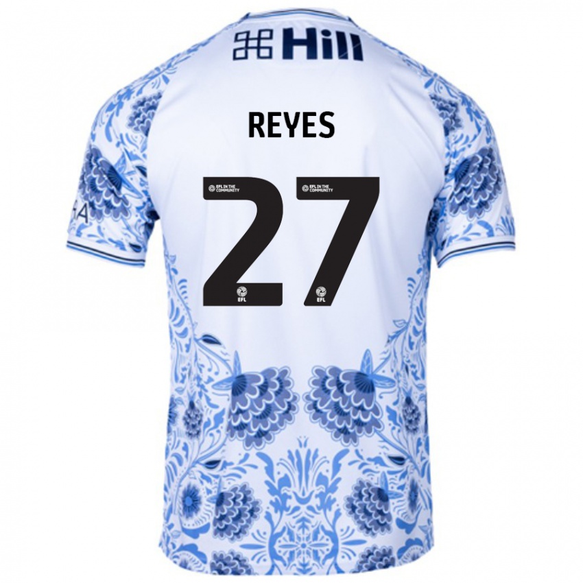 Niño Camiseta Vicente Reyes #27 Blanco Azul 2ª Equipación 2024/25 La Camisa México