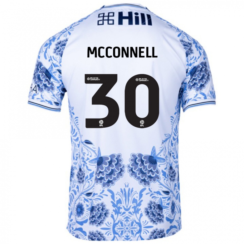 Niño Camiseta Glenn Mcconnell #30 Blanco Azul 2ª Equipación 2024/25 La Camisa México