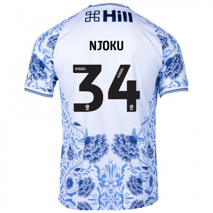 Niño Camiseta Brandon Njoku #34 Blanco Azul 2ª Equipación 2024/25 La Camisa México