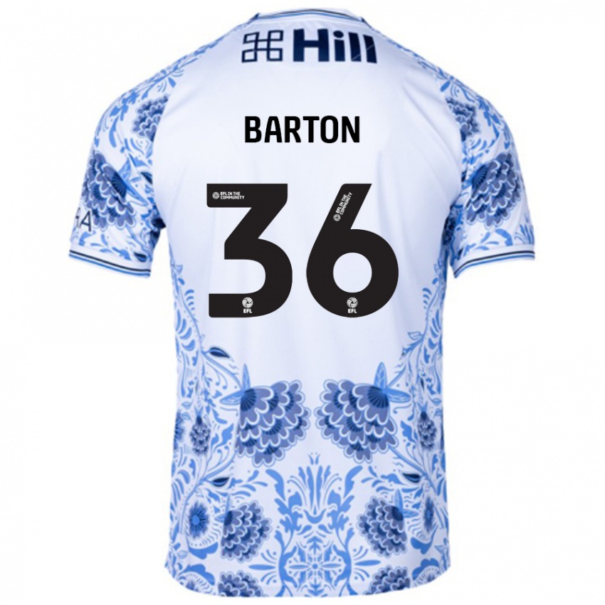 Niño Camiseta Dan Barton #36 Blanco Azul 2ª Equipación 2024/25 La Camisa México