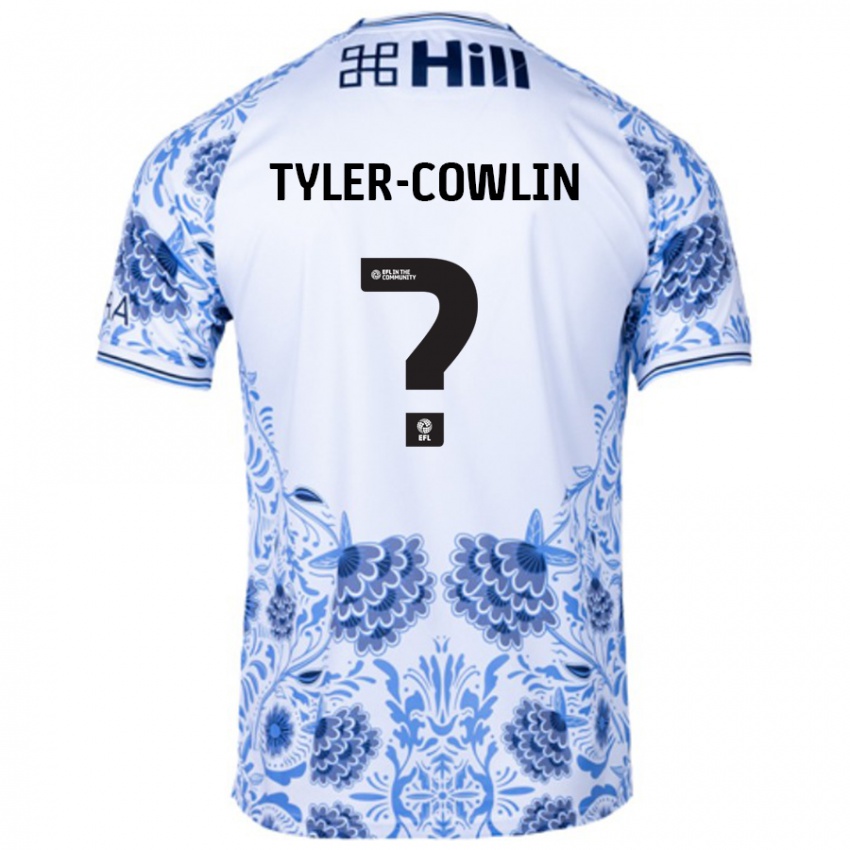 Niño Camiseta Danny Tyler-Cowlin #0 Blanco Azul 2ª Equipación 2024/25 La Camisa México