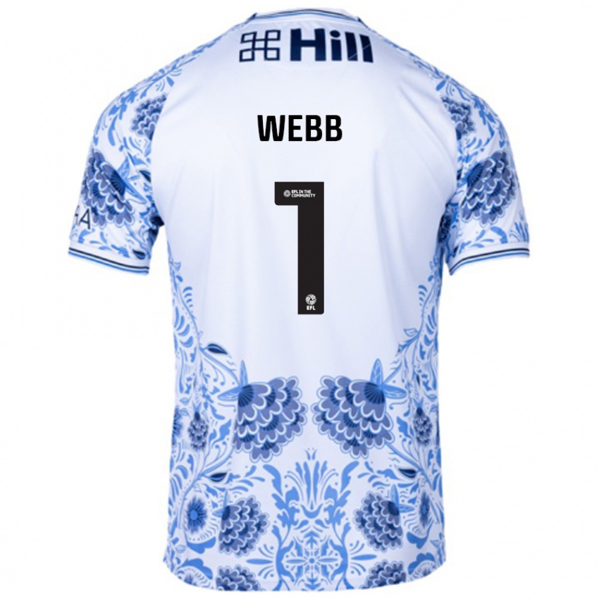 Niño Camiseta Lauren Webb #1 Blanco Azul 2ª Equipación 2024/25 La Camisa México