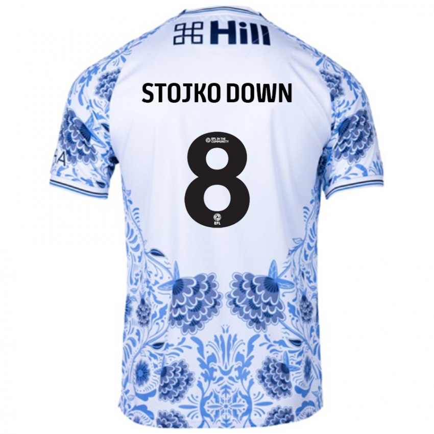 Niño Camiseta Alysha Stojko-Down #8 Blanco Azul 2ª Equipación 2024/25 La Camisa México