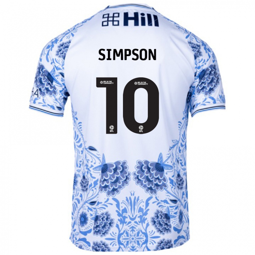 Niño Camiseta Harley-Jean Simpson #10 Blanco Azul 2ª Equipación 2024/25 La Camisa México