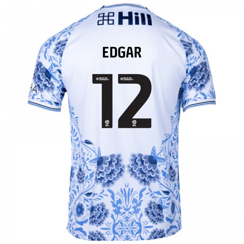 Niño Camiseta Sammy Edgar #12 Blanco Azul 2ª Equipación 2024/25 La Camisa México