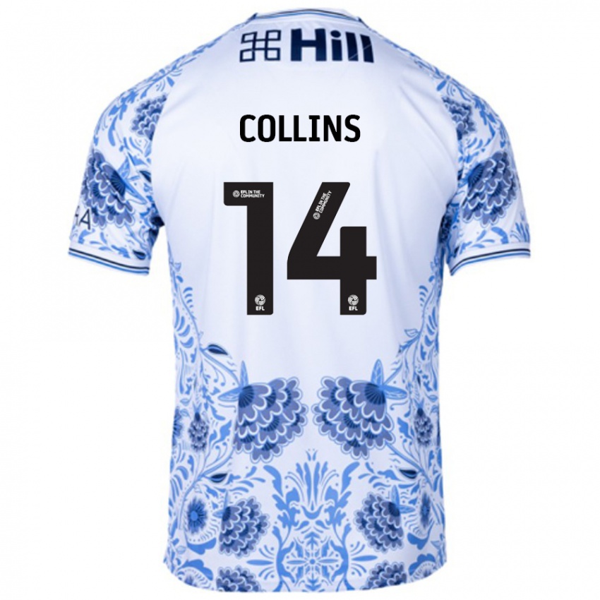 Niño Camiseta Natasha Collins #14 Blanco Azul 2ª Equipación 2024/25 La Camisa México