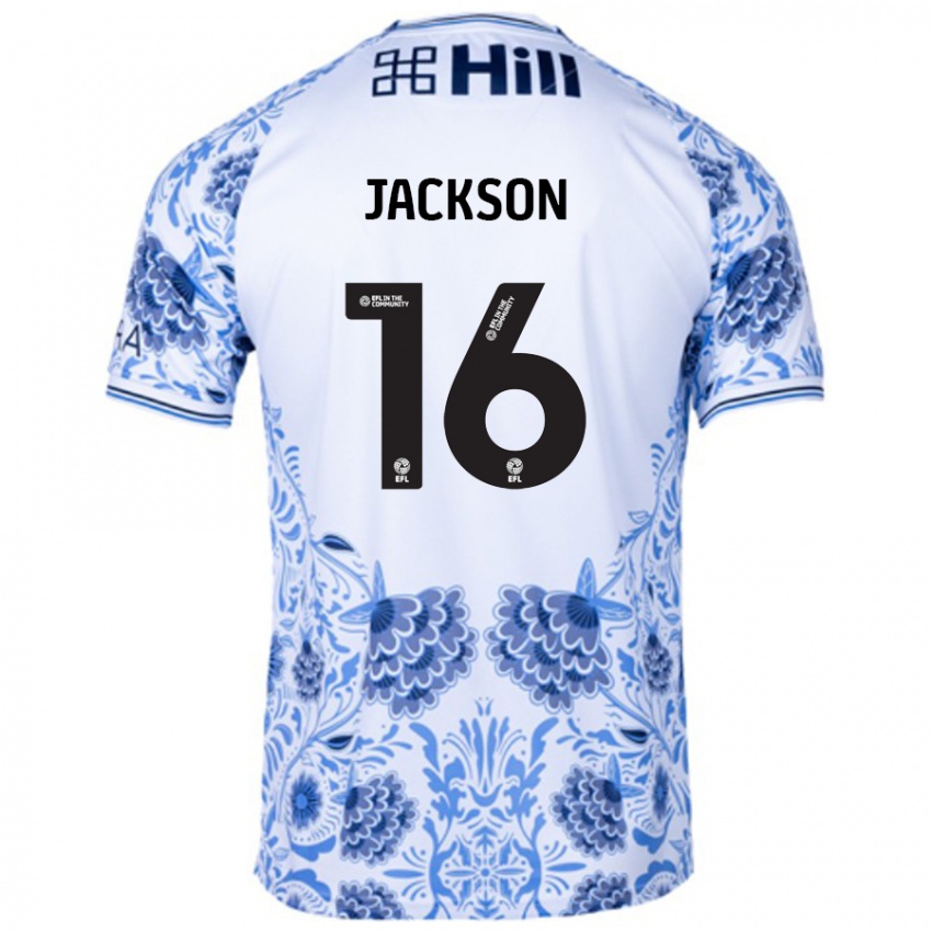 Niño Camiseta Abbie Jackson #16 Blanco Azul 2ª Equipación 2024/25 La Camisa México