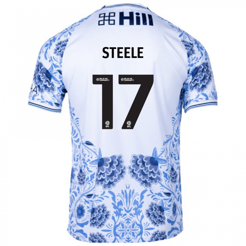 Niño Camiseta Fran Steele #17 Blanco Azul 2ª Equipación 2024/25 La Camisa México