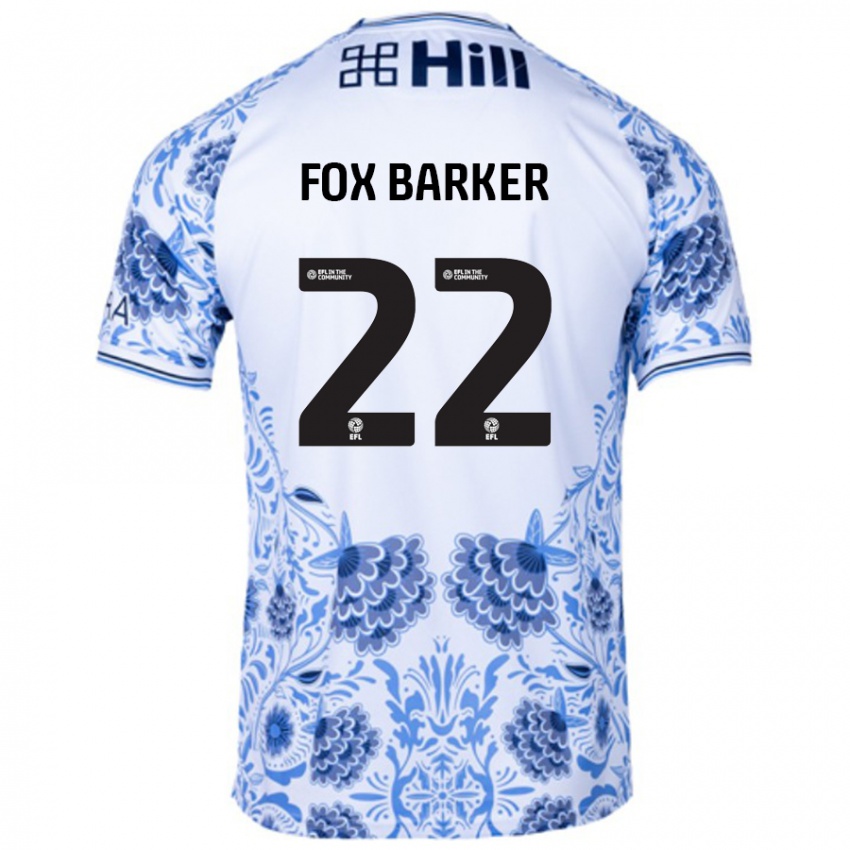 Niño Camiseta Mistie Fox-Barker #22 Blanco Azul 2ª Equipación 2024/25 La Camisa México