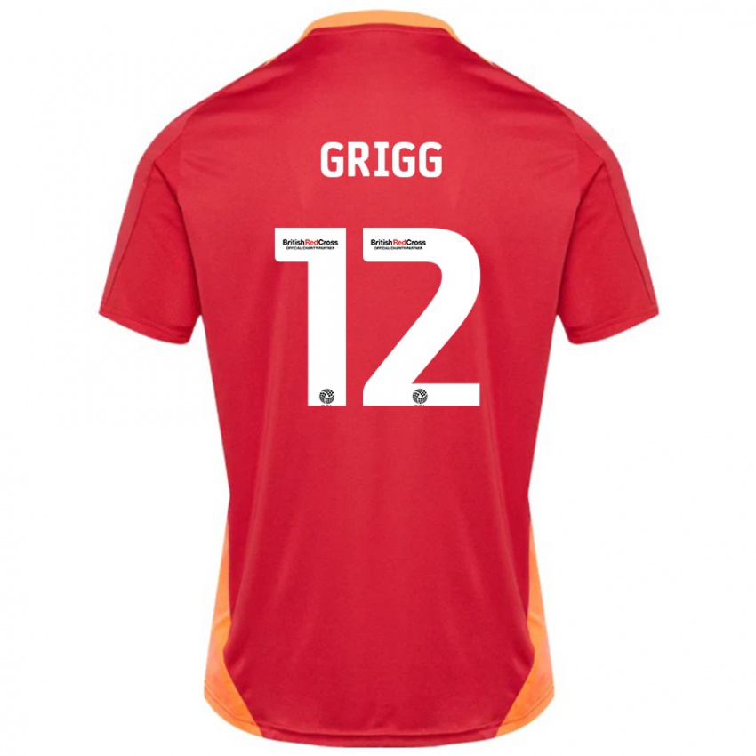 Niño Camiseta Katie Grigg #12 Azul Blanquecino 2ª Equipación 2024/25 La Camisa México