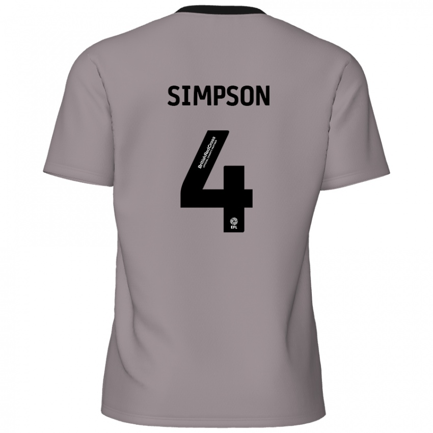 Niño Camiseta Jack Simpson #4 Gris 2ª Equipación 2024/25 La Camisa México