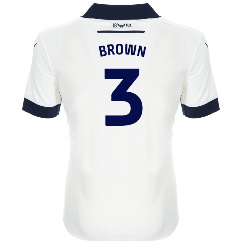 Niño Camiseta Ciaron Brown #3 Blanco Azul Marino 2ª Equipación 2024/25 La Camisa México