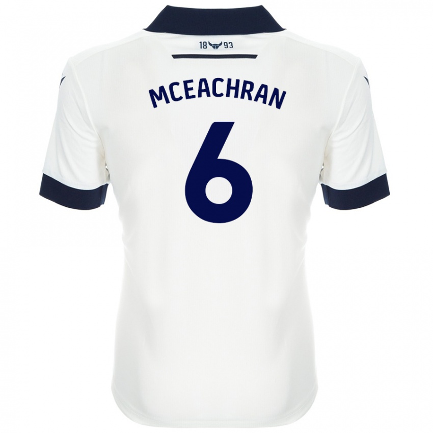 Niño Camiseta Josh Mceachran #6 Blanco Azul Marino 2ª Equipación 2024/25 La Camisa México