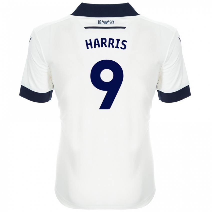 Niño Camiseta Mark Harris #9 Blanco Azul Marino 2ª Equipación 2024/25 La Camisa México