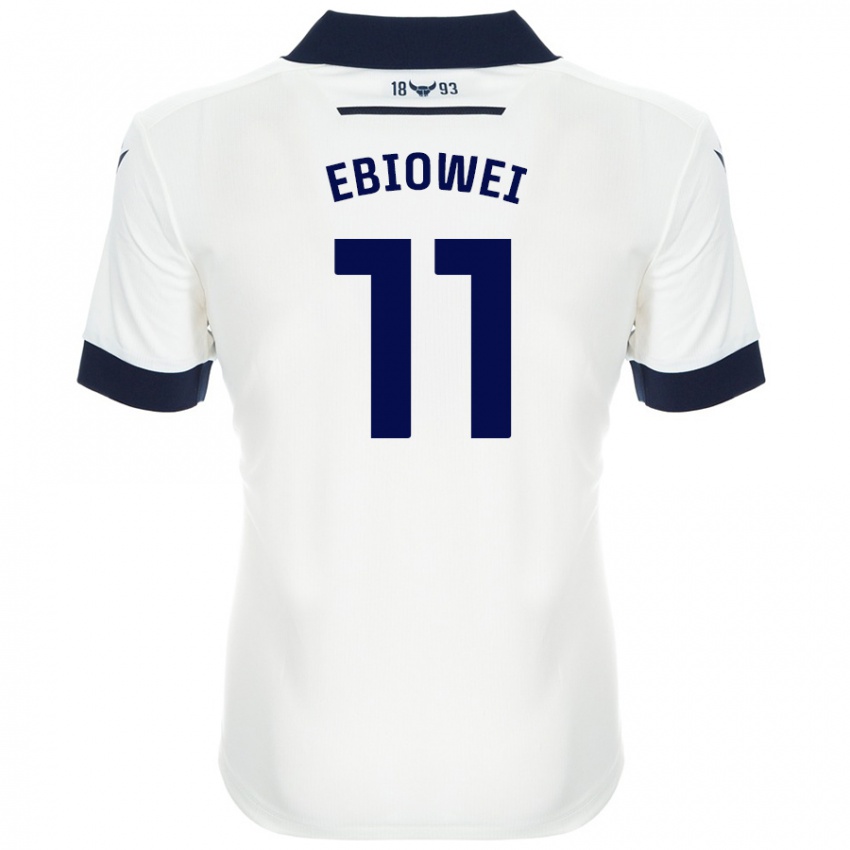 Niño Camiseta Malcolm Ebiowei #11 Blanco Azul Marino 2ª Equipación 2024/25 La Camisa México