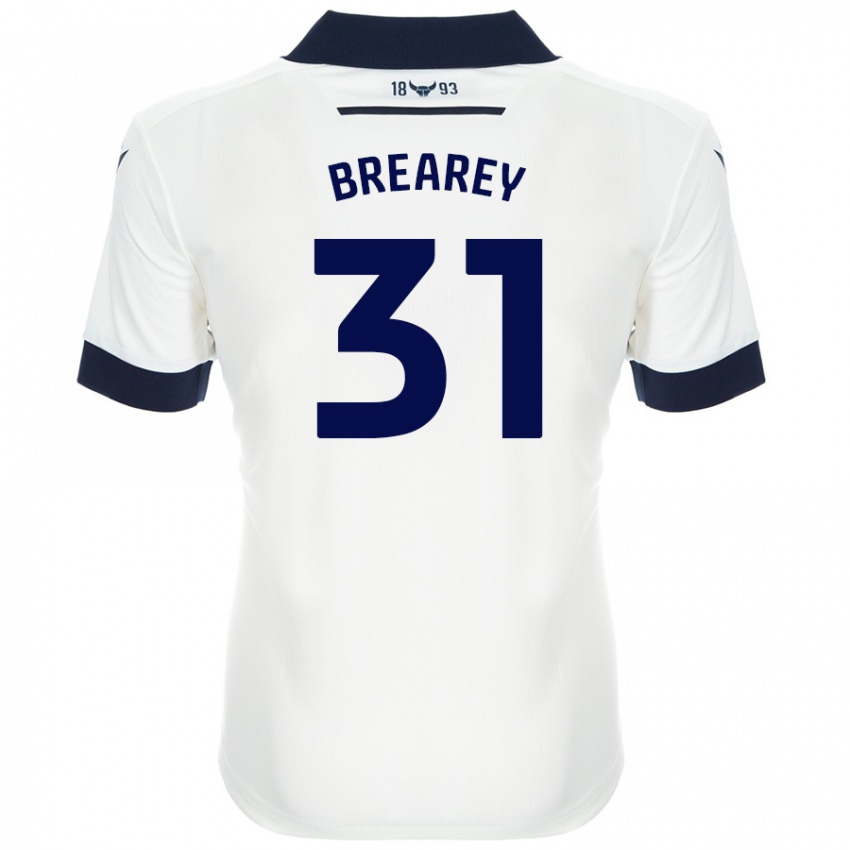 Niño Camiseta Eddie Brearey #31 Blanco Azul Marino 2ª Equipación 2024/25 La Camisa México