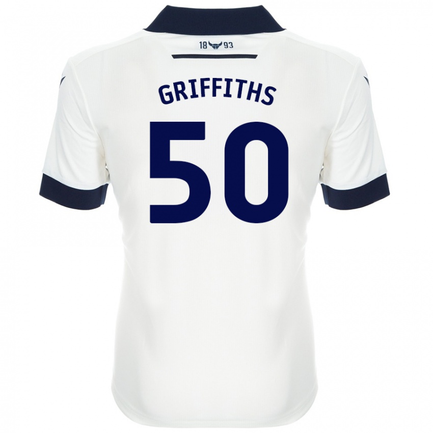 Niño Camiseta Louis Griffiths #50 Blanco Azul Marino 2ª Equipación 2024/25 La Camisa México